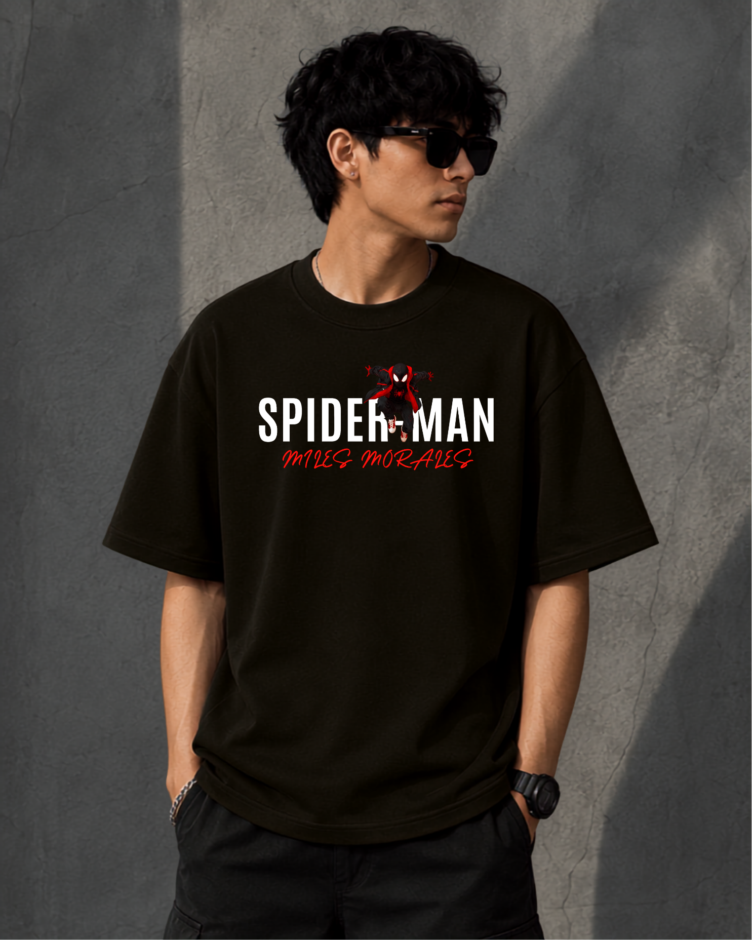 Spider-Man Oversized T-Shirt – Black