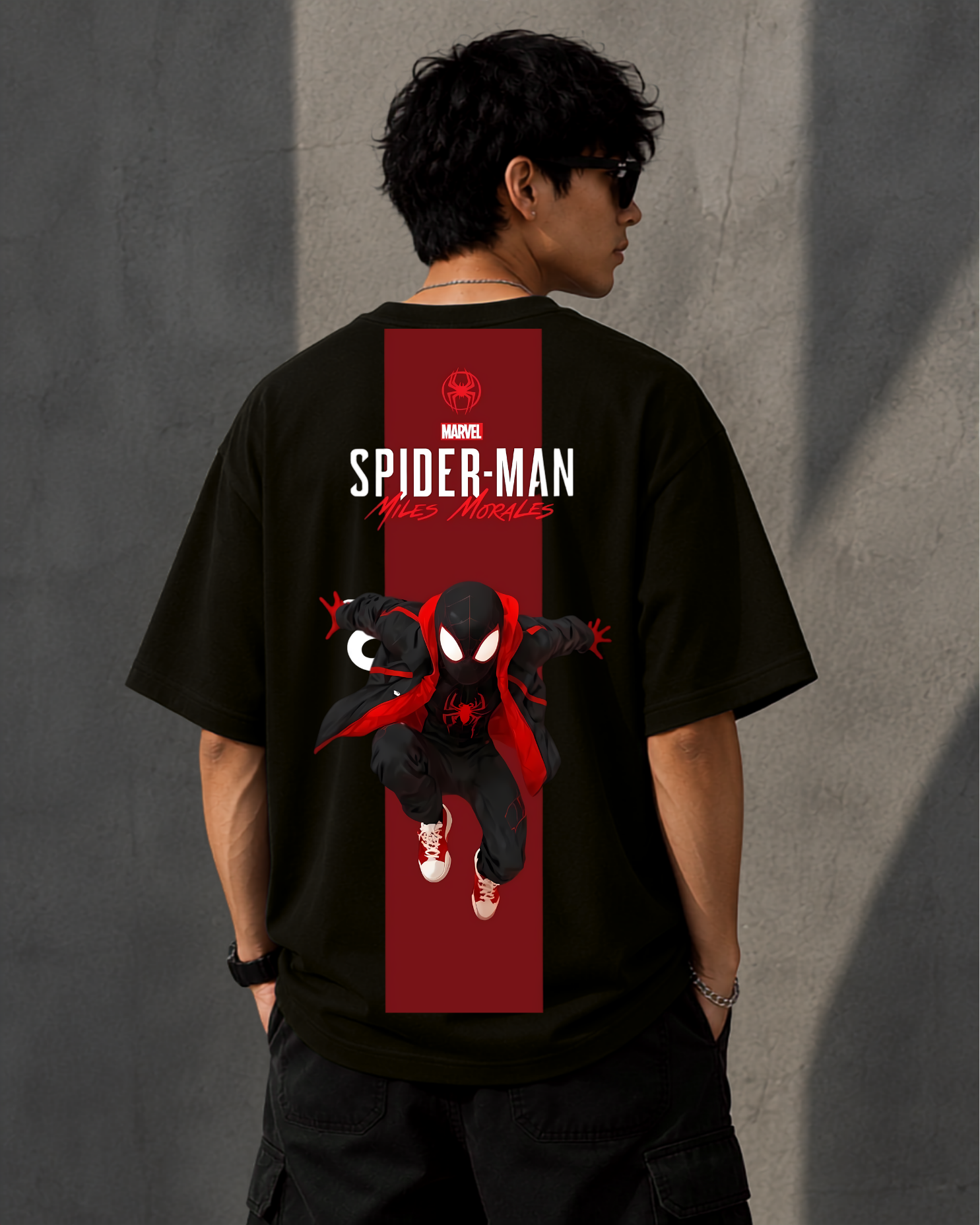 Spider-Man Oversized T-Shirt – Black - Image 2